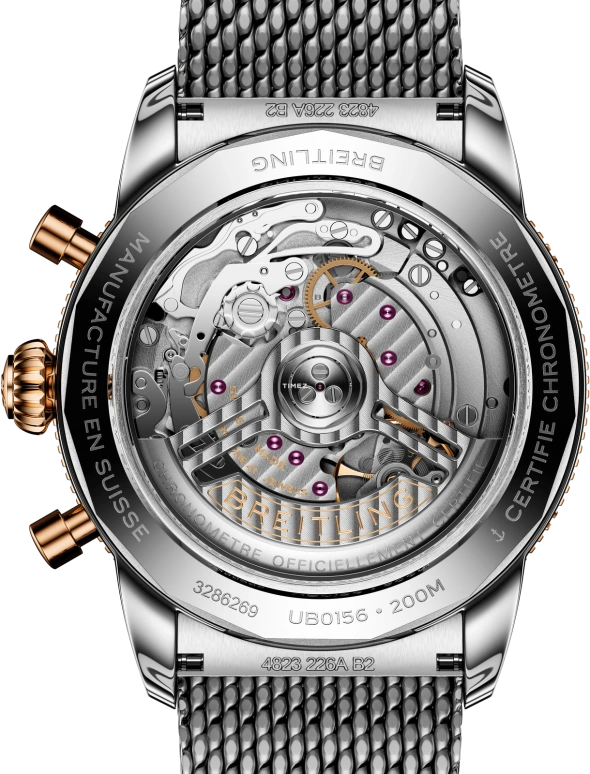 Breitling,Superocean Heritage 44mm,44mm,Stainless Steel,Red Gold,Black,Automatic,Chronograph,Day,UB0156H11B1A1