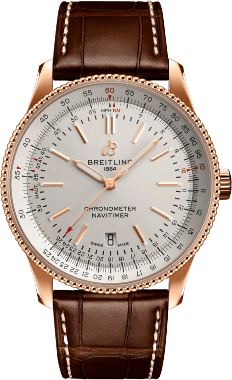 Breitling,Navitimer 41mm,41mm,Red Gold,Silver,Automatic,Chronograph,Date,Anti-magnetic,R17326211G1P1