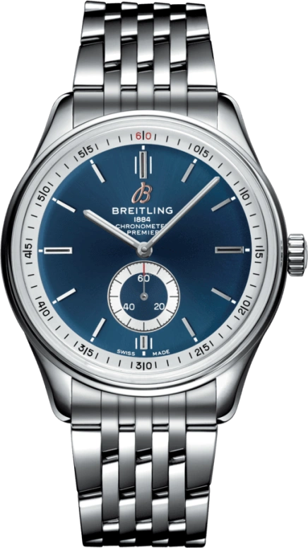 Breitling,Premier 40mm,40mm,Stainless Steel,Blue,Automatic,Chronograph,Date,A37340351C1A1