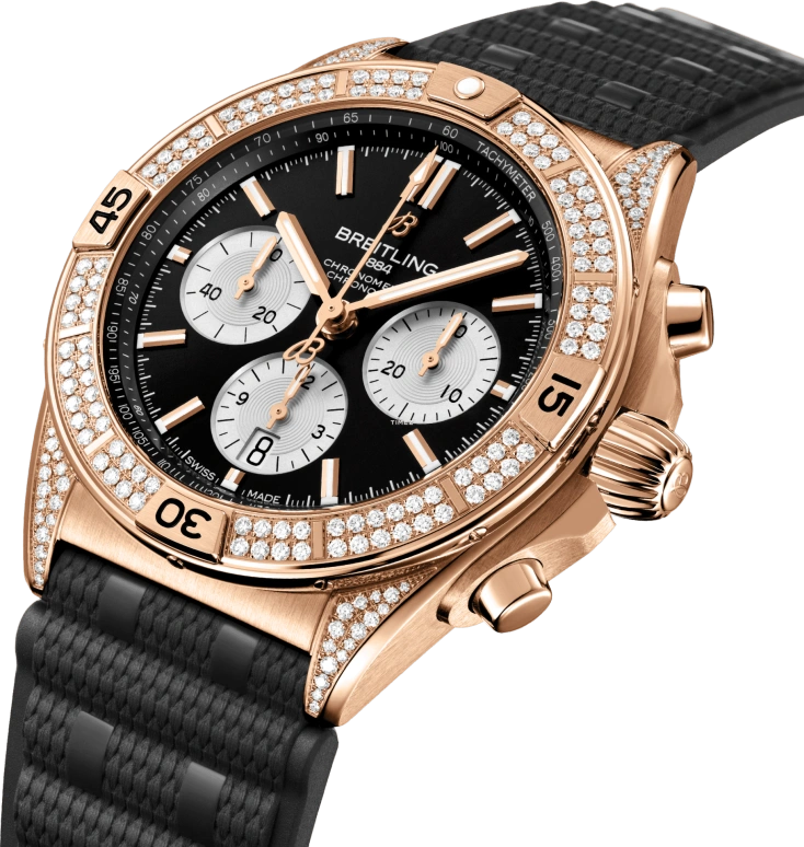 Breitling,Chronomat 42mm,42mm,Red Gold,Black,Automatic,Chronograph,Day,RB0134721B1S2
