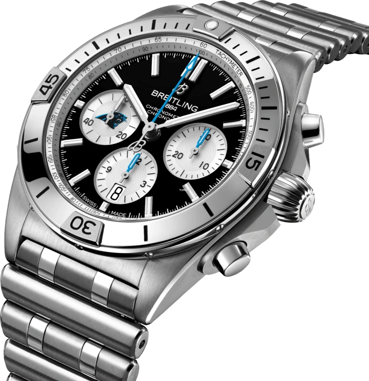 Breitling,Chronomat 42mm,42mm,Stainless Steel,Black,Automatic,Chronograph,Day,AB01342B1B5A1