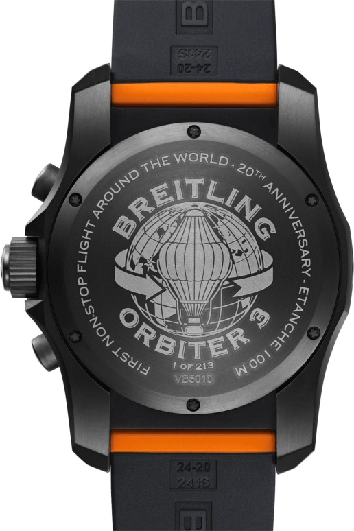 Breitling,Cockpit B50 46mm,46mm,Titanium,Orange,Quartz,Countdown,Chronograph,Perpetual Calendar,Month,In-house Caliber,Sapphire,VB50106A1O1S1