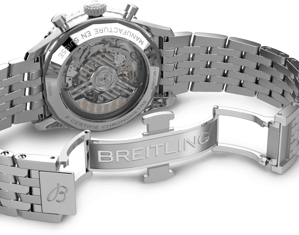 Breitling,Navitimer 43mm,43mm,Stainless Steel,Black,Automatic,Chronograph,Day,AB0138211B1A1