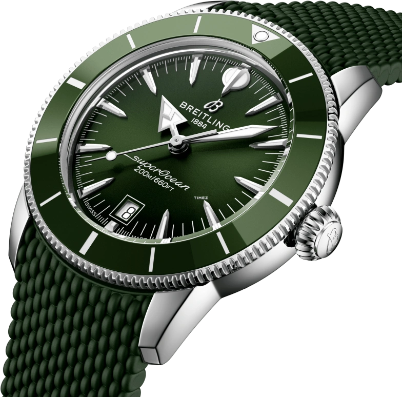 Breitling,Superocean Heritage 42mm,42mm,Stainless Steel,Ceramic,Green,Automatic,Day,78hours,AB3111361L1S1
