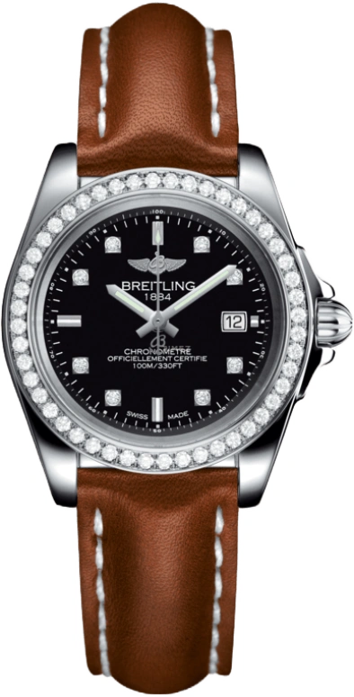 Breitling,Galactic 32mm,32mm,Stainless Steel,Black,Quartz,Day,26280hours,A7133053,A7133053/BF63/406X/A14BA.1