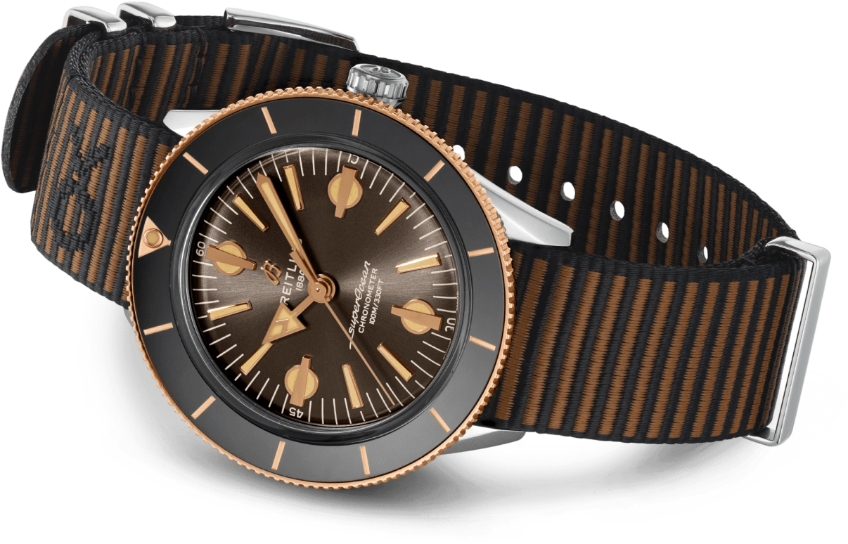 Breitling,Superocean Heritage 42mm,42mm,Red Gold,Stainless Steel,Brown,Automatic,42hours,In-house Caliber,U103701A1Q1W1