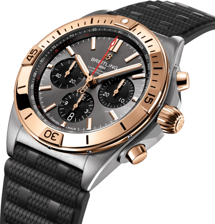 Breitling,Chronomat 42mm,42mm,Stainless Steel,Black,Grey,Automatic,Chronograph,Day,UB0134101B1S1