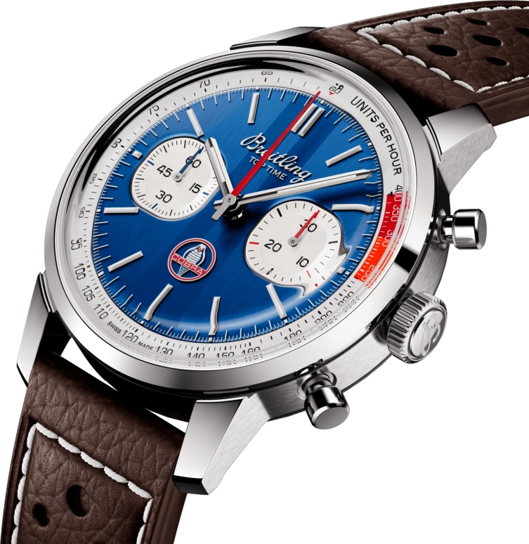 Breitling,Top Time 41mm,41mm,Stainless Steel,Blue,Automatic,Chronograph,Sapphire,Crystal Glass,AB01763A1C1X1