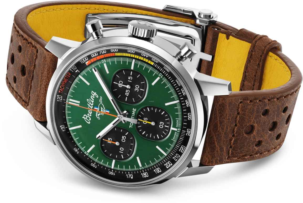 Breitling,Premier 42mm,42mm,Stainless Steel,Green,Automatic,Chronograph,48hours,A253101A1L1X1