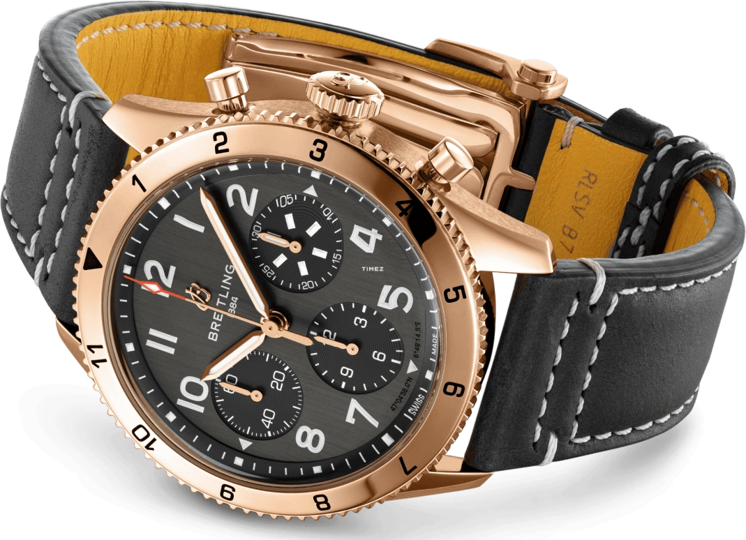 Breitling,Other 42mm,42mm,Red Gold,Black,Automatic,Chronograph,Sapphire,Crystal Glass,R233801A1B1X1