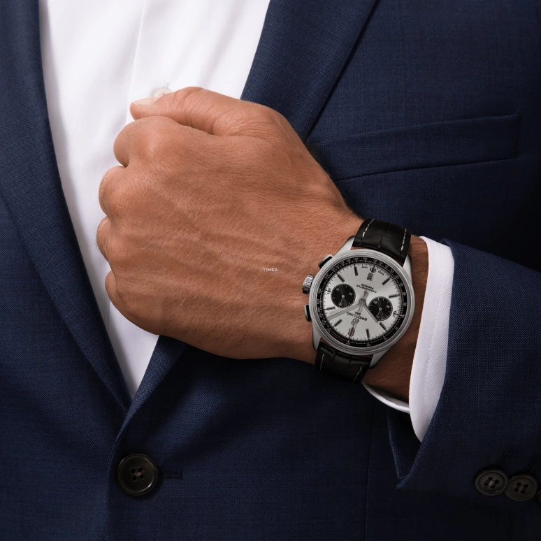 Breitling,Premier 42mm,42mm,Stainless Steel,Silver,Black,Automatic,Chronograph,Day,AB0118221G1P2