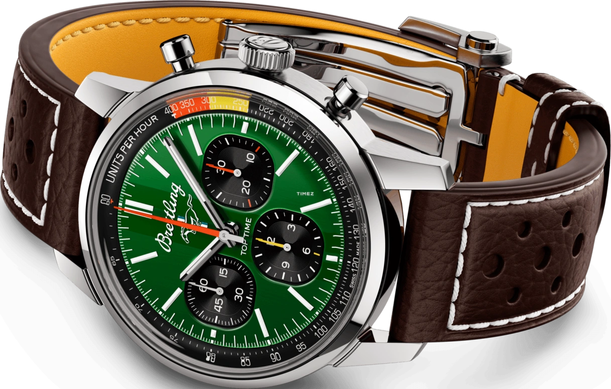 Breitling,Top Time 41mm,41mm,Stainless Steel,Green,Automatic,Chronograph,Sapphire,Crystal Glass,AB01762A1L1X1