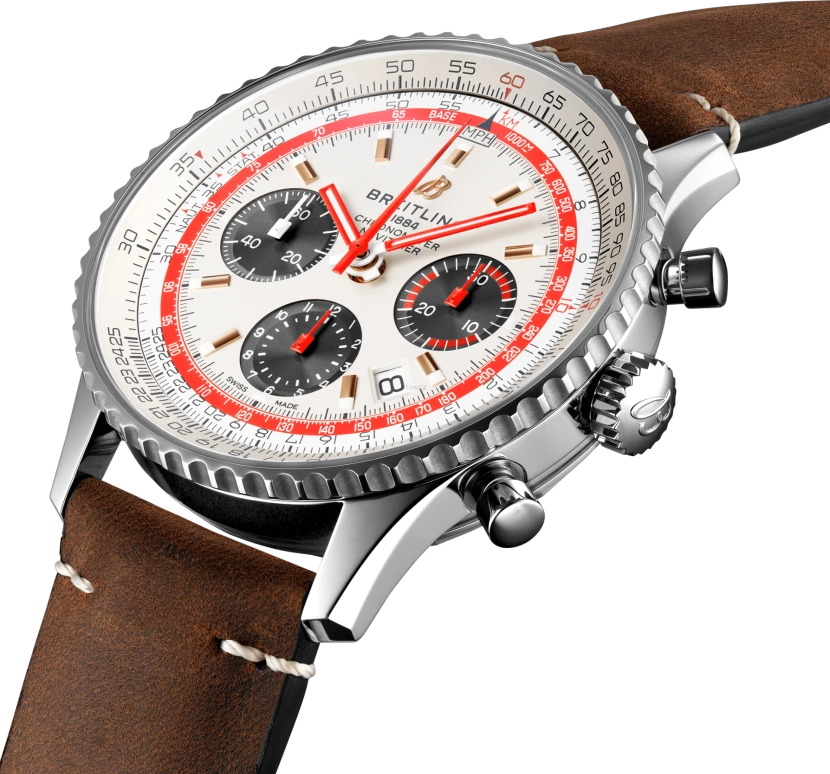 Breitling,Navitimer 43mm,43mm,Stainless Steel,White,Black,Automatic,Chronograph,Day,AB01219A1G1X2