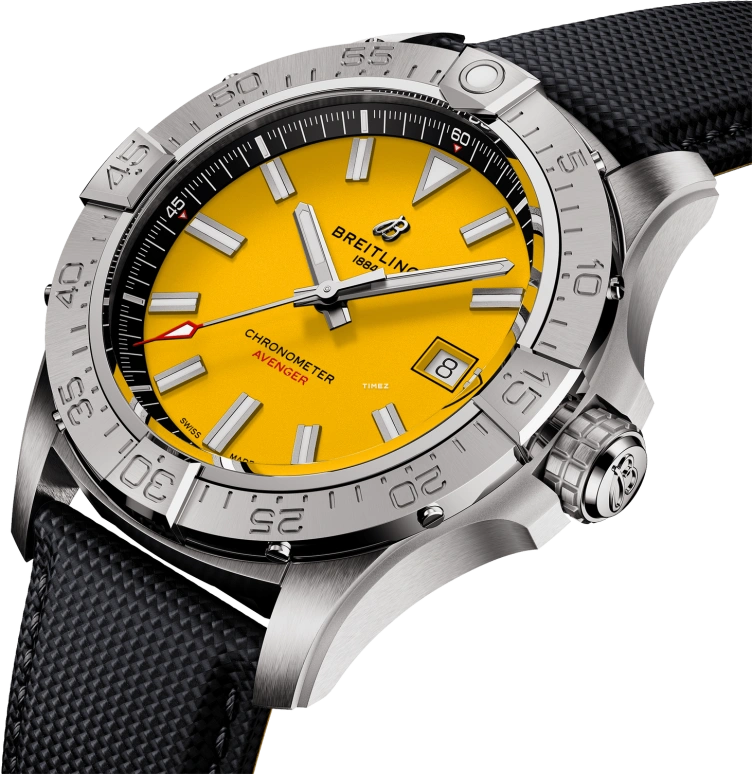 Breitling,Avenger 42mm,42mm,Stainless Steel,Yellow,Automatic,Day,38hours,A173283A1I1X1