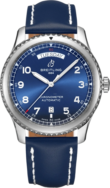 Breitling,Aviatior 8 41mm,41mm,Stainless Steel,Blue,Automatic,Date,Day,A45330101C1X3