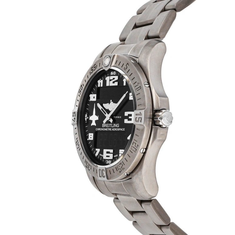 Breitling,Aerospace 42mm,42mm,Titanium,Black,Quartz,Chronograph,Dule Time,E79363101B3E1