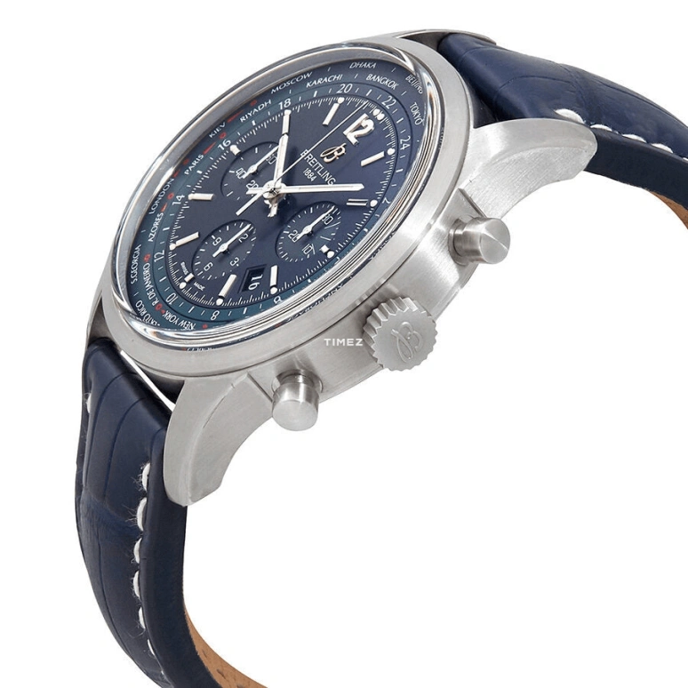 Breitling,Transocean 46mm,46mm,Stainless Steel,Blue,Automatic,Chronograph,Day,World Time,AB0510U9,AB0510U9/C879/746P