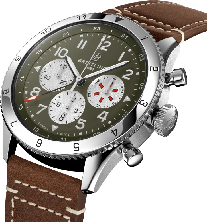 Breitling,Aviatior 8 46mm,46mm,Stainless Steel,Green,Automatic,Chronograph,Day,AB04452A1L1X1