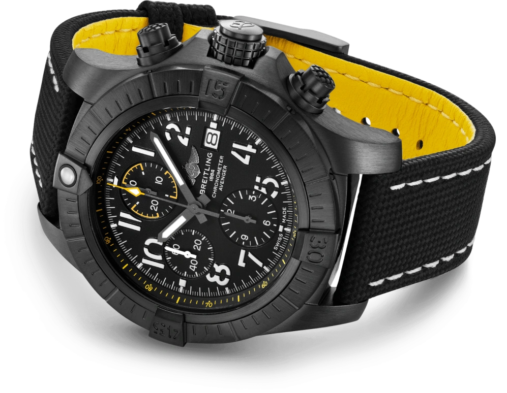 Breitling,Avenger 45mm,45mm,Titanium,Black,Automatic,Chronograph,Date,Compass,V13317101B1X1
