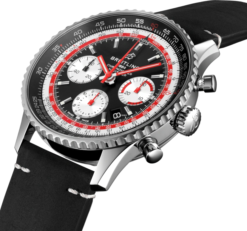 Breitling,Navitimer 43mm,43mm,Stainless Steel,Black,Automatic,Chronograph,Day,AB01211B1B1X2