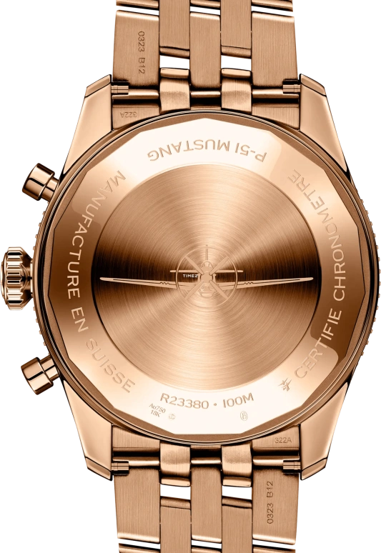 Breitling,Classic AVI 42mm,42mm,Red Gold,Grey,Automatic,Chronograph,42hours,R233801A1B1R1