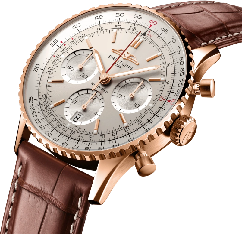 Breitling,Navitimer 41mm,41mm,Red Gold,Cream,Automatic,Chronograph,Day,RB0139211G1P1