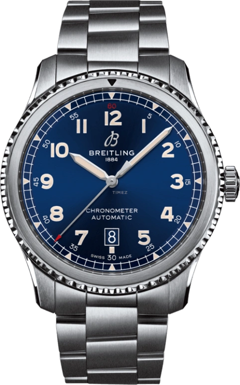 Breitling,Aviatior 8 41mm,41mm,Stainless Steel,Blue,Automatic,Chronograph,Date,Anti-magnetic,A17315101C1A1