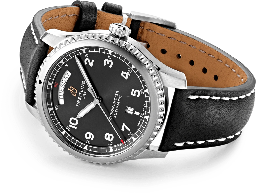Breitling,Aviatior 8 41mm,41mm,Stainless Steel,Black,Automatic,Date,Day,A45330101B1X1