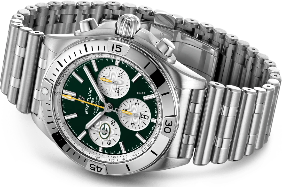 Breitling,Chronomat 42mm,42mm,Stainless Steel,Green,Automatic,Chronograph,Day,AB01342B1L1A1