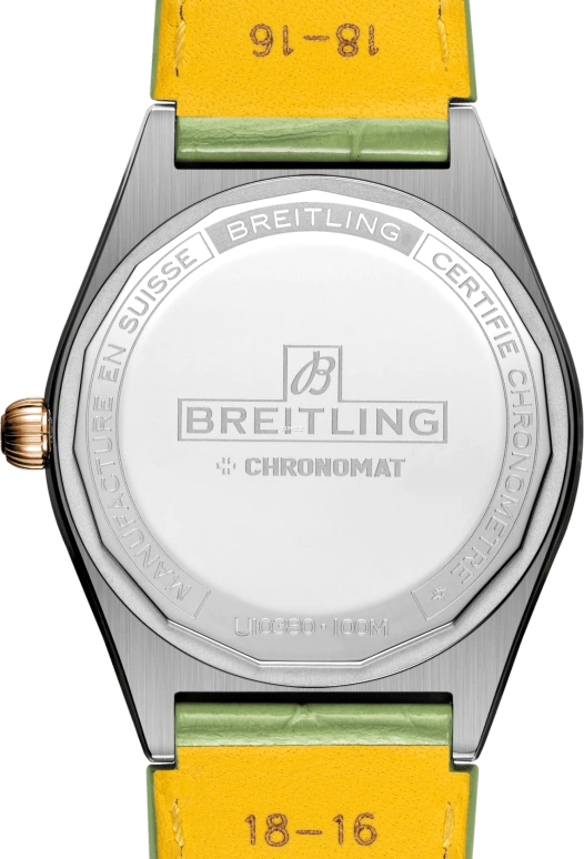 Breitling,Chrono-Matic 36mm,36mm,Stainless Steel,Red Gold,Green,Automatic,Day,Sapphire,Crystal Glass,U10380611L1P1