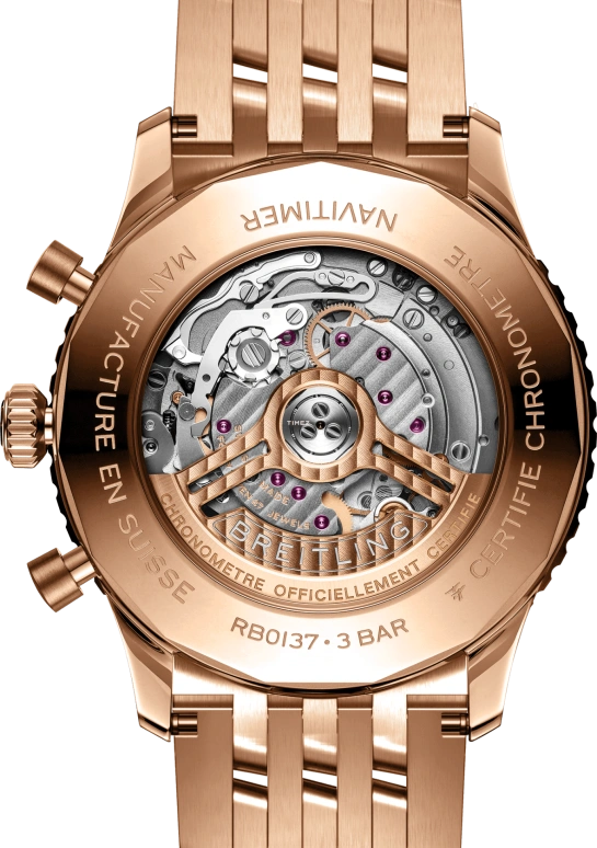 Breitling,Navitimer 46mm,46mm,Red Gold,Green,Automatic,Chronograph,Day,RB0137241L1R1