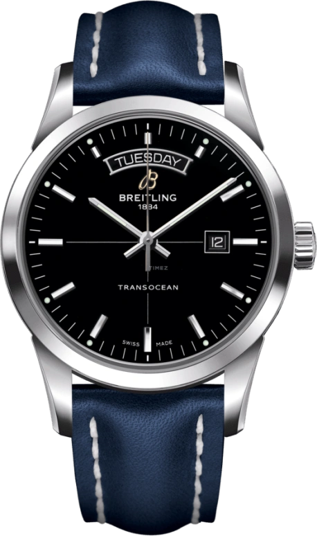 Breitling,Transocean 43mm,43mm,Stainless Steel,Black,Automatic,Date,Day,A4531012,A4531012/BB69/112X/A20D.1