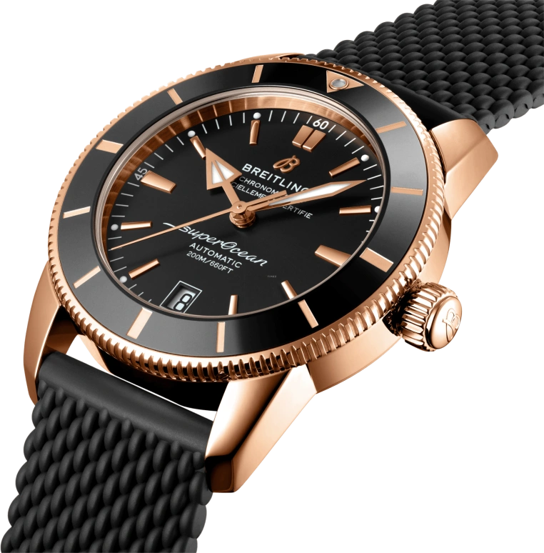 Breitling,Superocean Heritage 42mm,42mm,Red Gold,Black,Automatic,Day,70hours,RB2010121B1S1