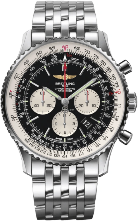 Breitling,Navitimer 46mm,46mm,Stainless Steel,Black,Automatic,Chronograph,Day,AB012721,AB012721/BD09/443A