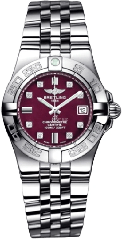Breitling,Galactic 30mm,30mm,Stainless Steel,Red,Quartz,Day,26280hours,A71340L2,A71340L2/K525/368A