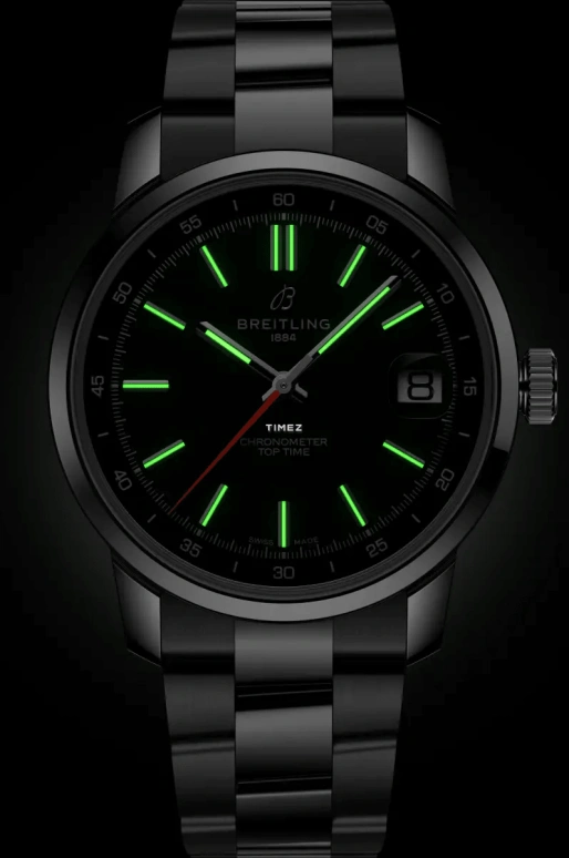 Breitling,Top Time 38mm,38mm,Stainless Steel,Green,Automatic,Day,78hours,AB3113171L1A1