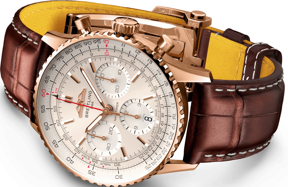 Breitling,Navitimer 41mm,41mm,Red Gold,Cream,Automatic,Chronograph,Day,RB0139211G1P1