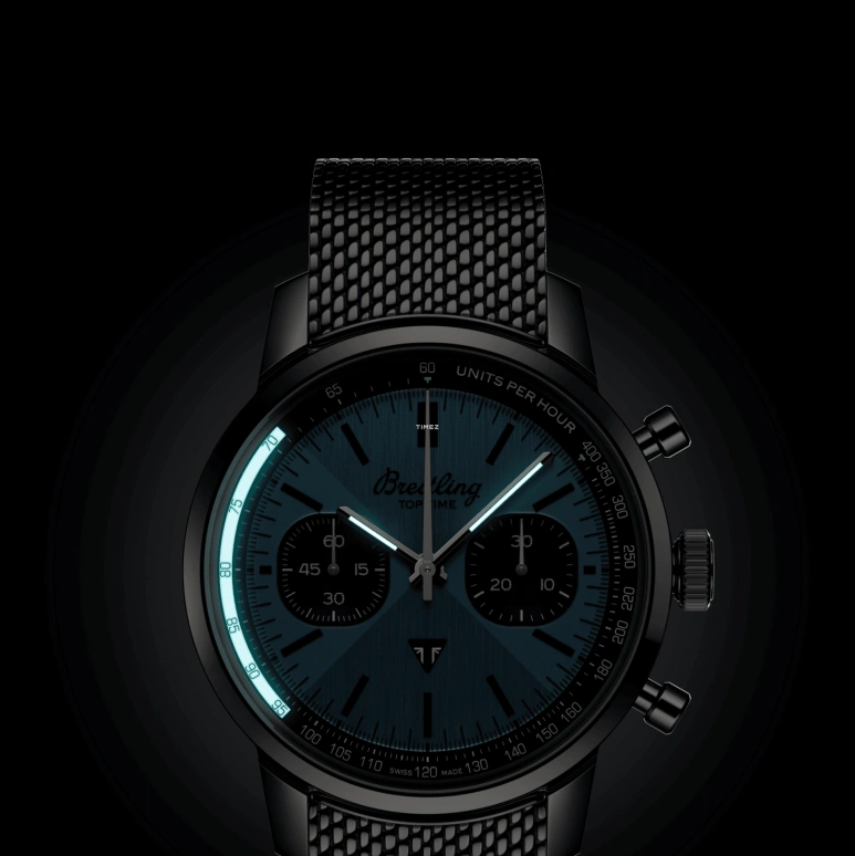 Breitling,Top Time 41mm,41mm,Stainless Steel,Blue,Automatic,Chronograph,Sapphire,Crystal Glass,AB01764A1C1A1