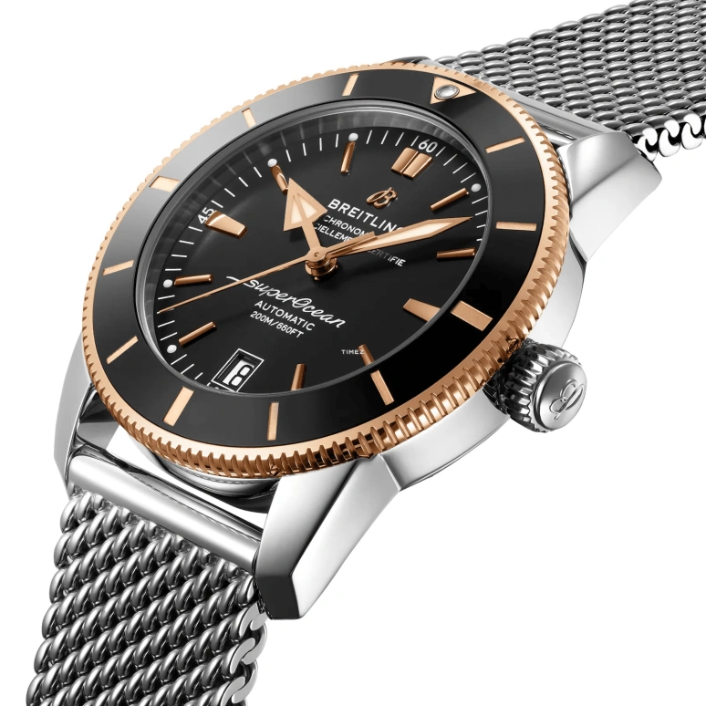 Breitling,Superocean Heritage 42mm,42mm,Red Gold,Stainless Steel,Black,Automatic,Day,70hours,UB2010121B1A1