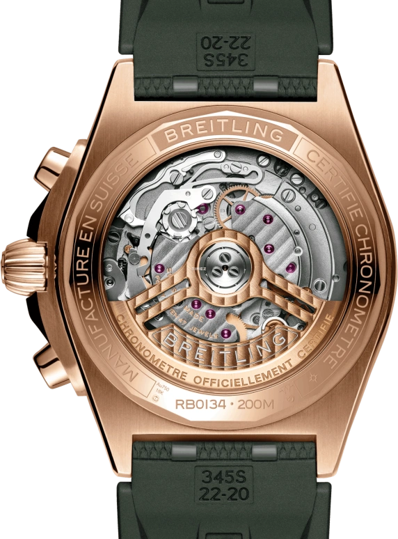 Breitling,Chronomat 42mm,42mm,Red Gold,Green,Automatic,Chronograph,Day,RB0134101L1S1