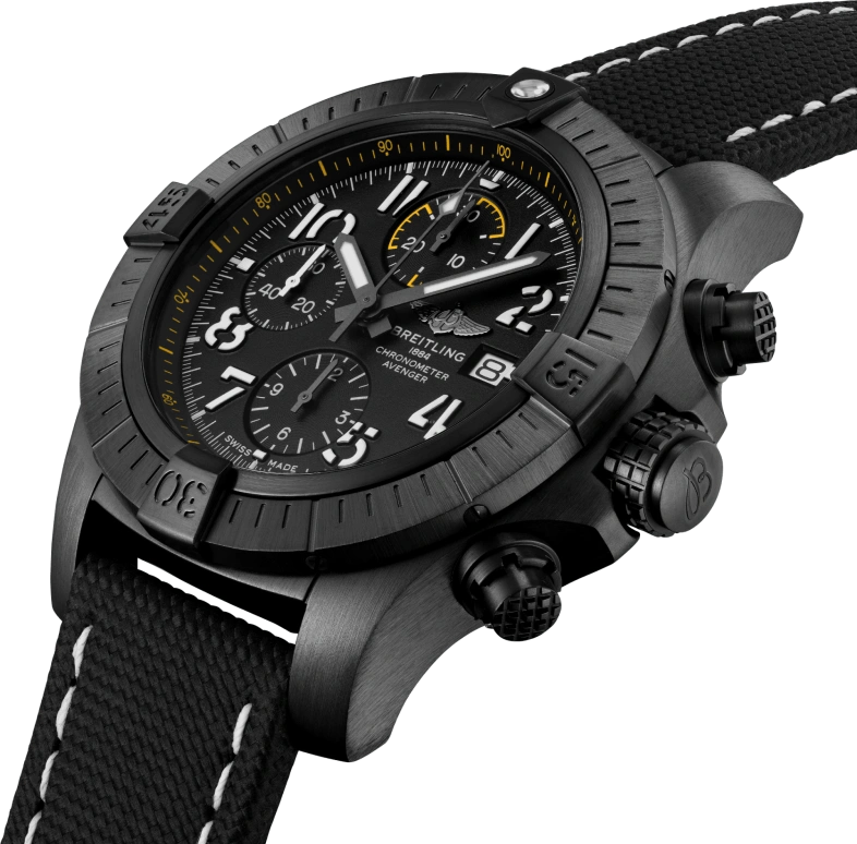 Breitling,Avenger 45mm,45mm,Titanium,Black,Automatic,Chronograph,Date,Compass,V13317101B1X1