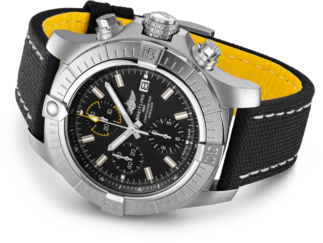 Breitling,Avenger 45mm,45mm,Stainless Steel,Black,Automatic,Chronograph,Date,Compass,A13317101B1X1