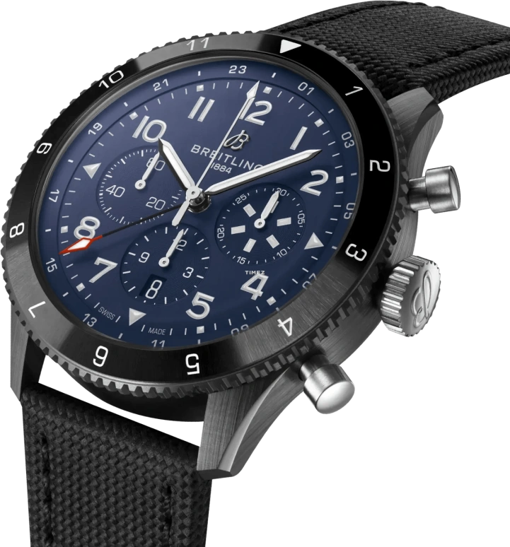 Breitling,Classic AVI 46mm,46mm,Ceramic,Blue,Automatic,Chronograph,Day,Dule Time,SB04452A1C1X1