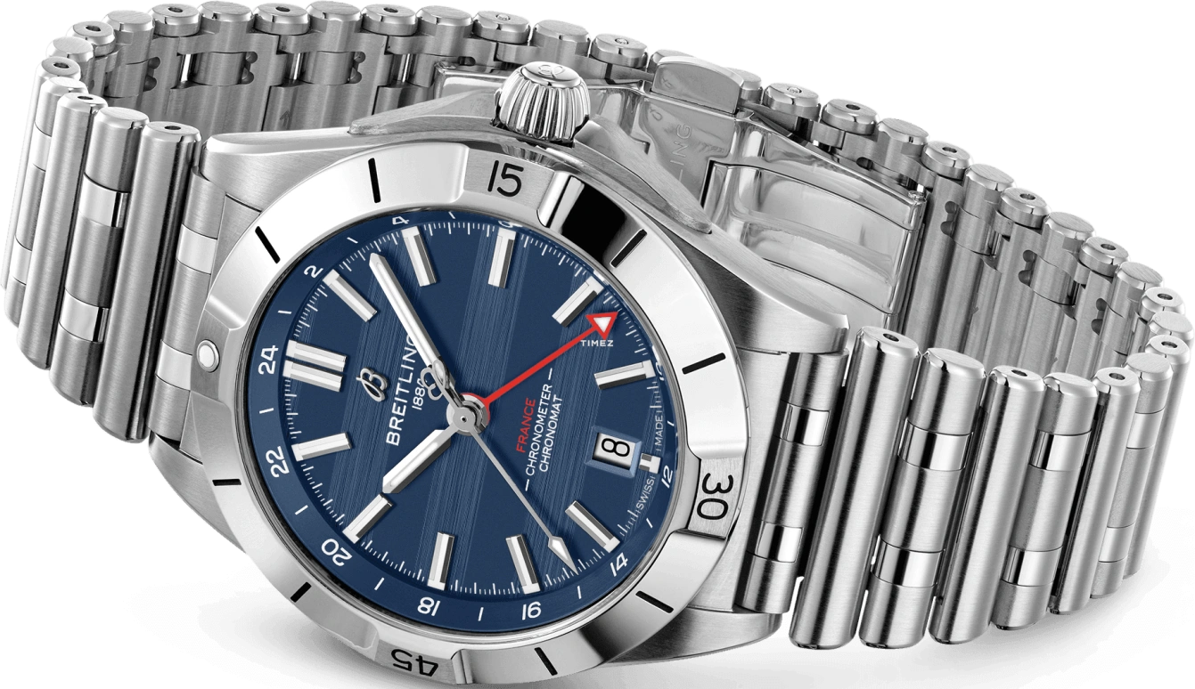 Breitling,Chronomat 40mm,40mm,Stainless Steel,Blue,Automatic,Day,Dule Time,A323989B1C1A1