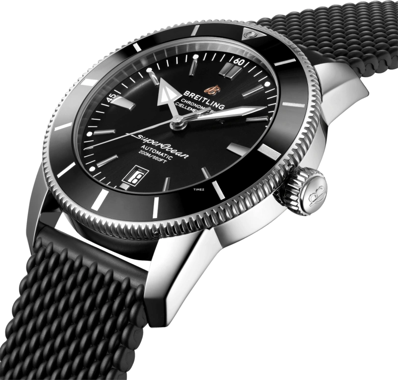 Breitling,Superocean Heritage 46mm,46mm,Stainless Steel,Black,Automatic,Day,70hours,AB2020121B1S1