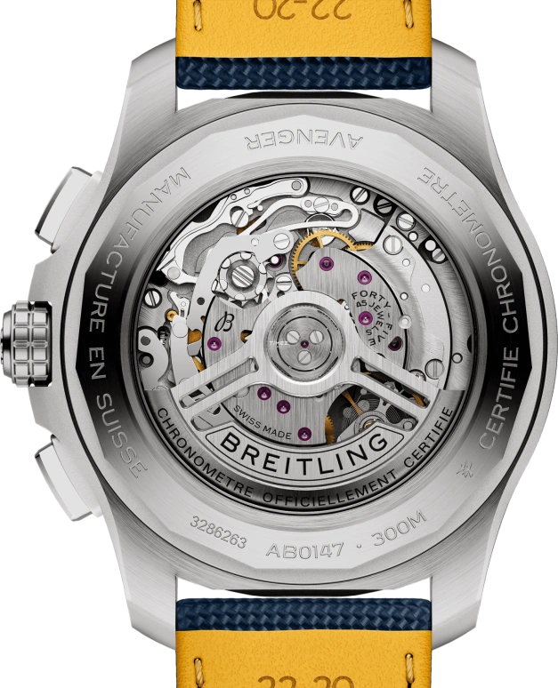 Breitling,Avenger 44mm,44mm,Stainless Steel,Blue,Automatic,Chronograph,Day,AB0147101C1X1