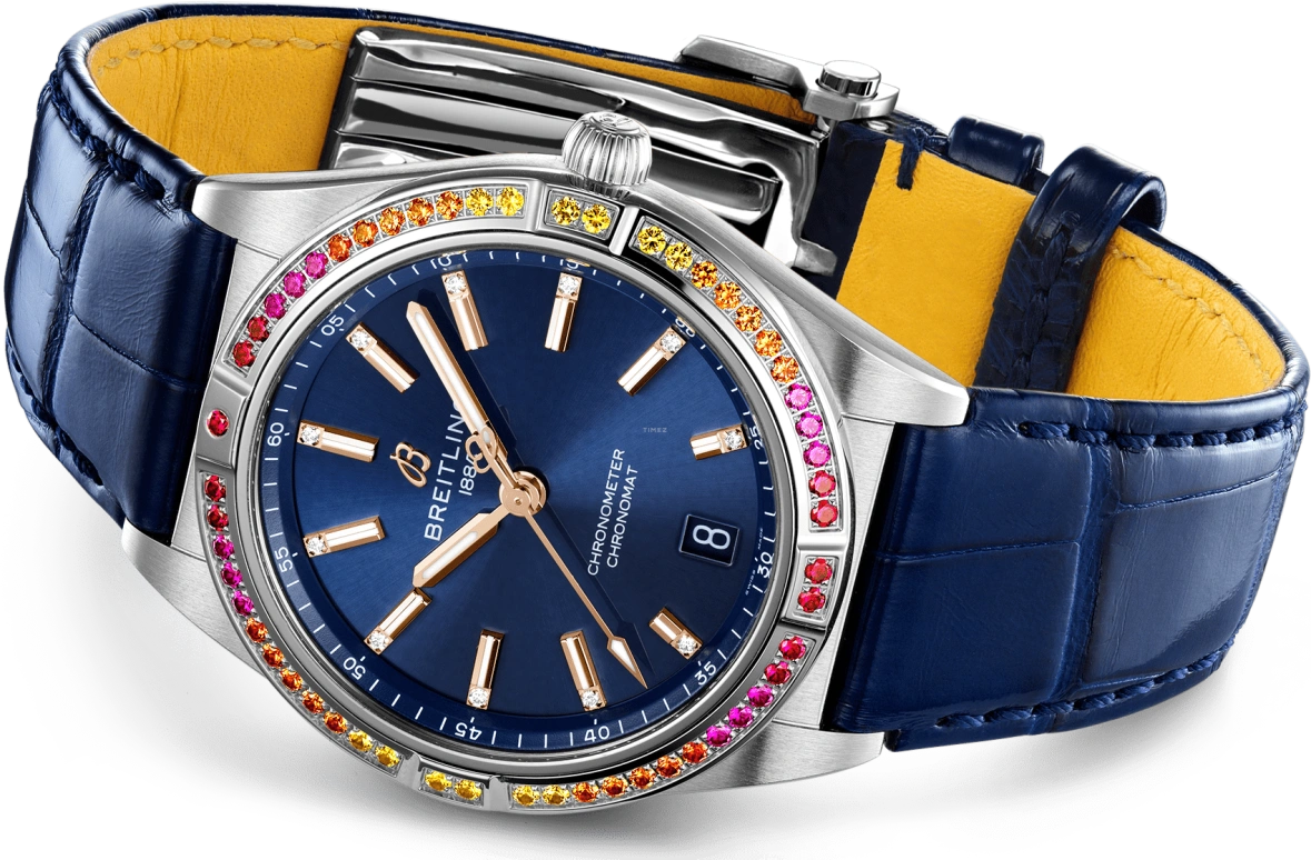 Breitling,Chronomat 36mm,36mm,Stainless Steel,Blue,Automatic,Chronograph,Day,A10380611C1P1