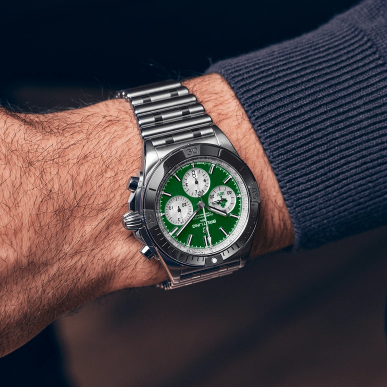 Breitling,Superocean 42mm,42mm,Stainless Steel,Green,Automatic,Chronograph,Day,AB0134A91L1A1