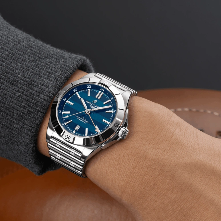 Breitling,Chronomat 40mm,40mm,Stainless Steel,Blue,Automatic,Day,Dule Time,A323981C1C1A1