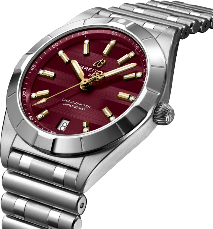 Breitling,Chronomat 32mm,32mm,Stainless Steel,Red,Quartz,Day,26280hours,A773108A1K1A1